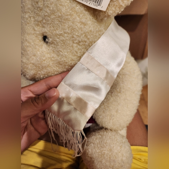 Vintage Jewish religious teddy bear Bat Mitzvah red velvet dress - Picture 7 of 11